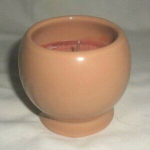 FLORASENSE granny's-baked-apples candle in reuseable buff pink ceramic bowl